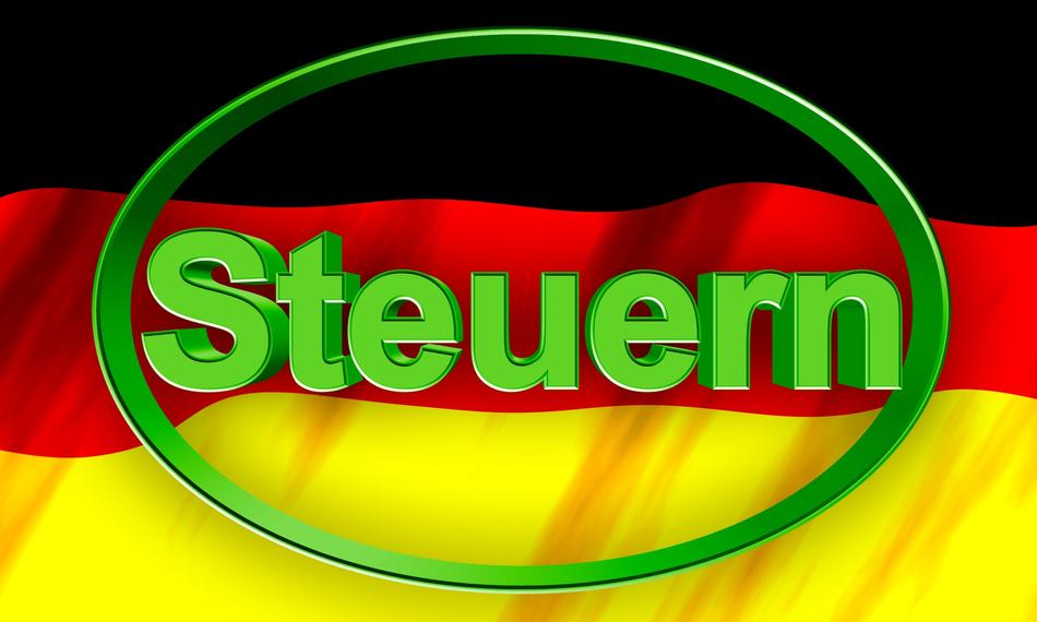 steuern on the flag of germany