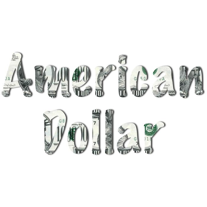 american dollar on white background