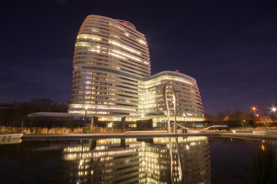 Office Lights at Night city