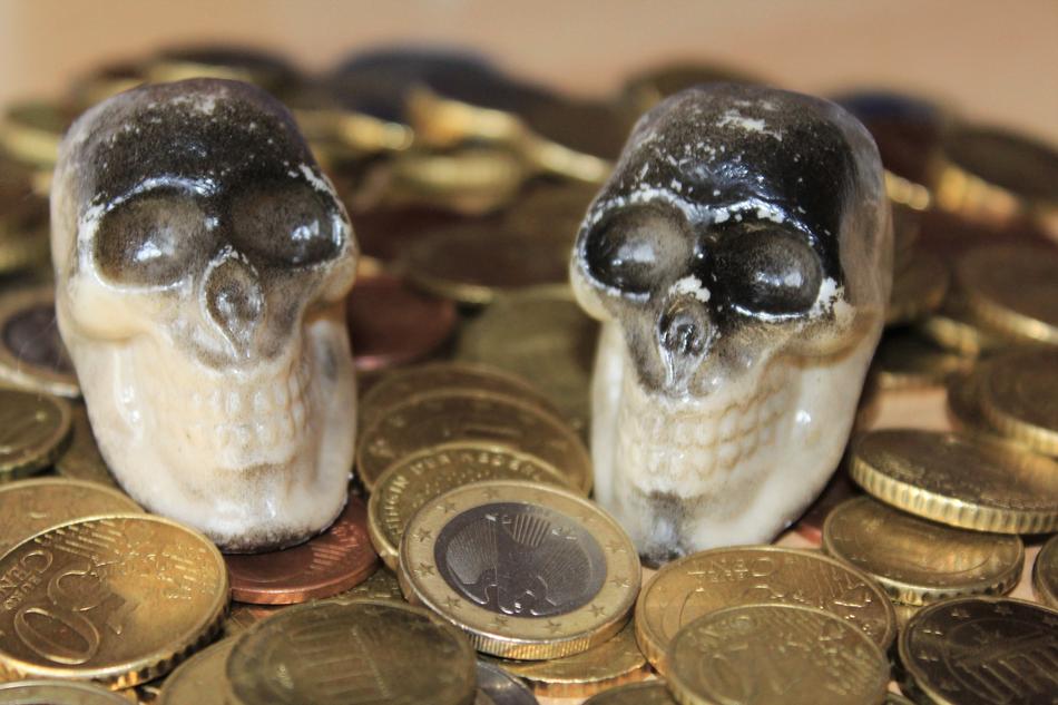 Skull And Crossbones on Coins Money