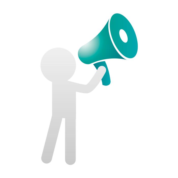 stickman with megaphone