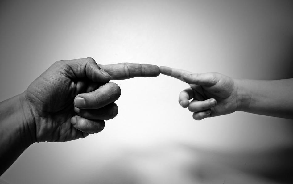 Michelangelo Abstract Boy hands