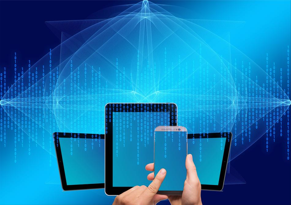 computer and smartphone online digital