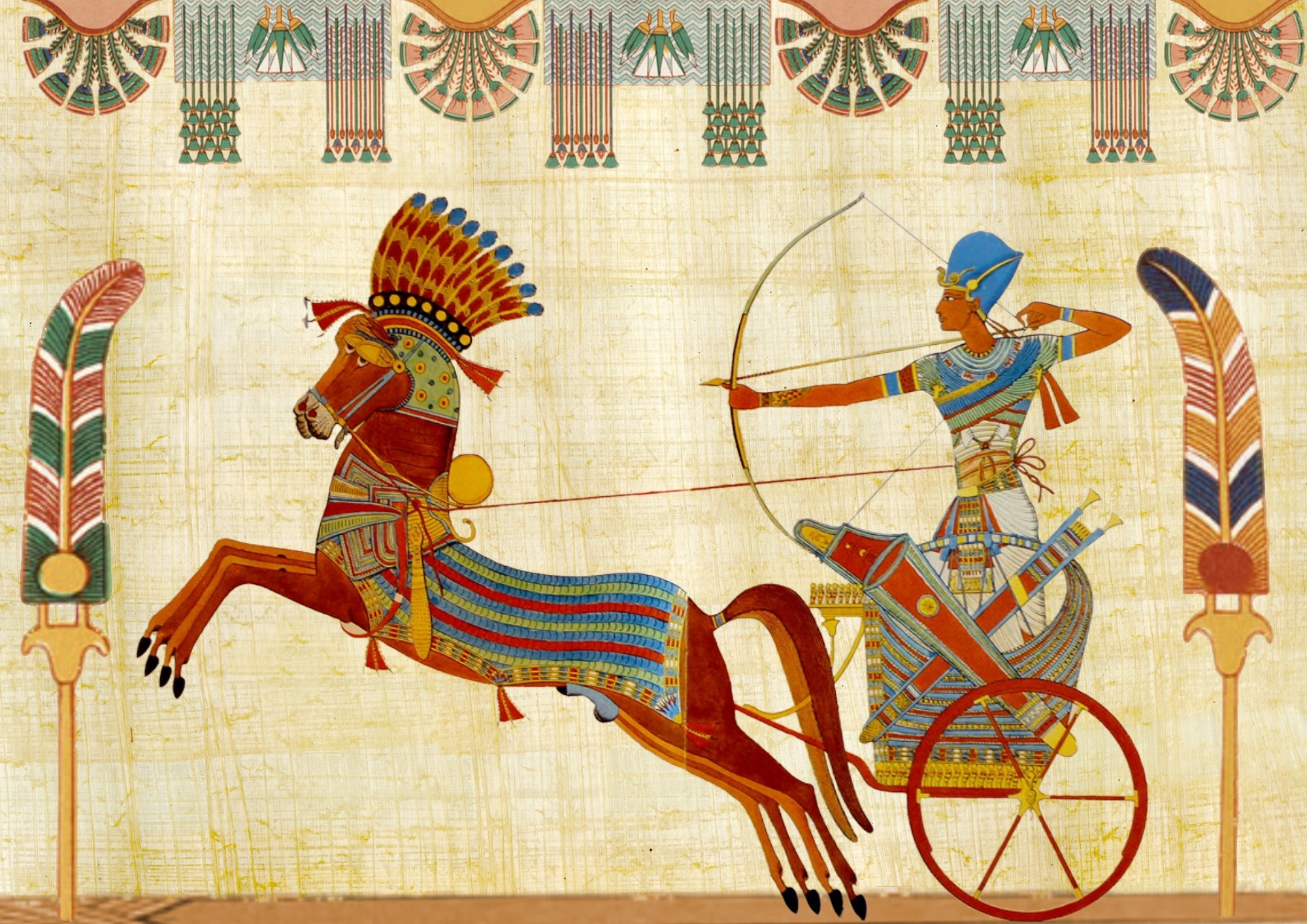 Рисунок колесницы древнего Египта