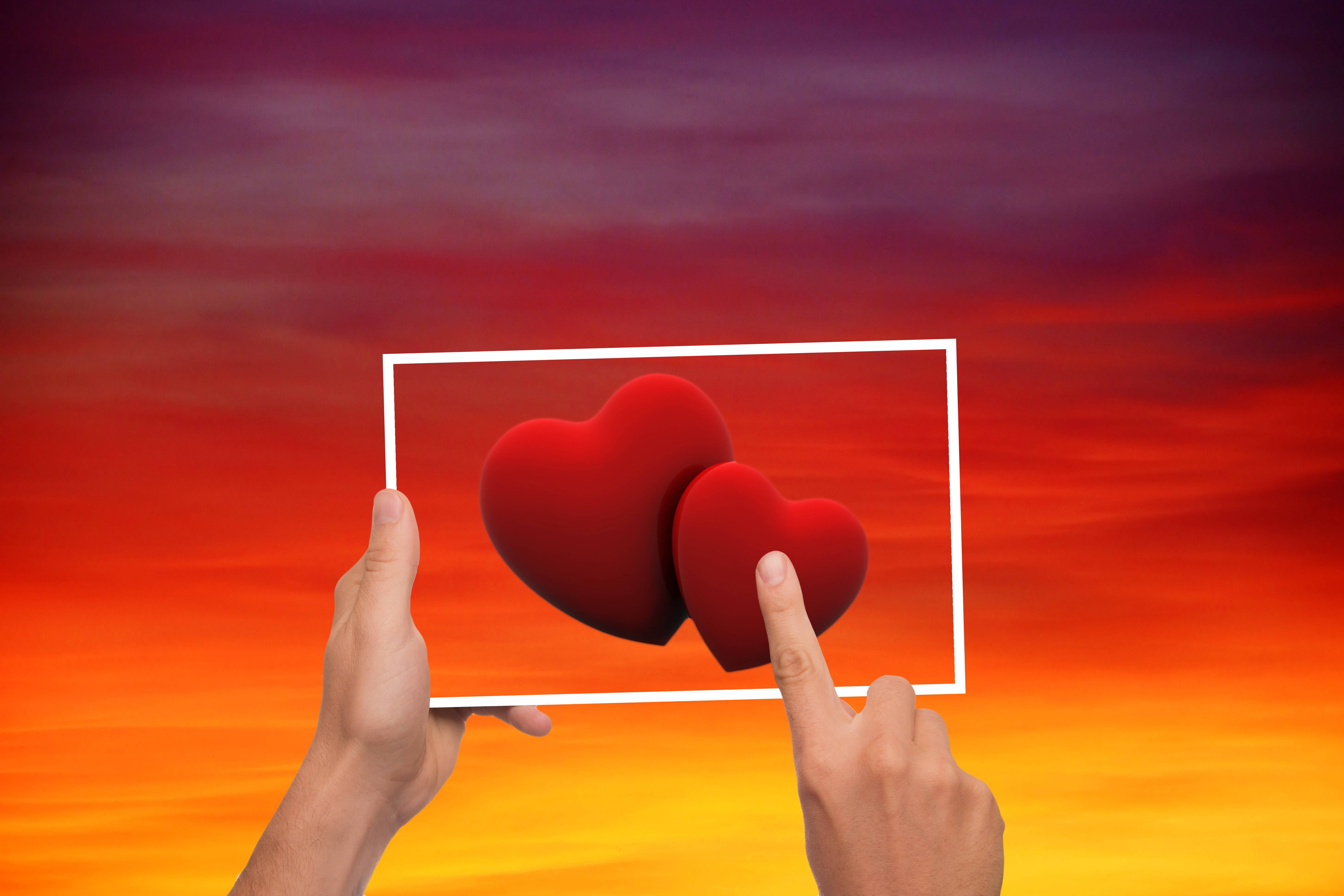 Sky Heart Love Fingers Free Image Download