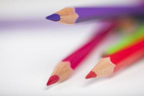 macro photo of colorful pencils