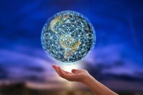 Network Earth hand drawing
