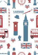 London, seamless pattern, cartoon Symbols