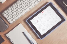 Calendar on Desk with gadgets