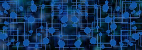 network, social media, abstract blue pattern at black background