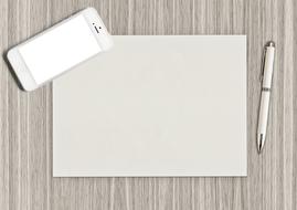 pen and blank and phone