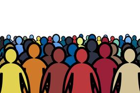 crowd of colorful figures as a cooperation