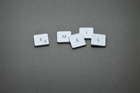 e-Mail, Keyboard Keys at grey background