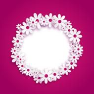 pink photo frame with white flowers