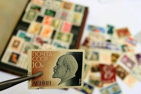 postage stamp with Lenin