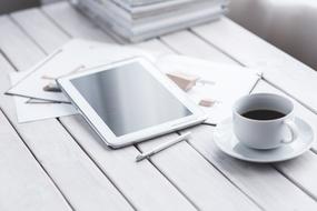 Tablet Digital Technology and coffe