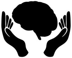 clipart of hands and brain silhouette