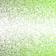 Clipart with the green squares at white background on mosaic