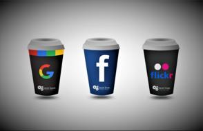 social media facebook coffe drawing