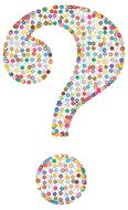 question mark abstract geometric drawing