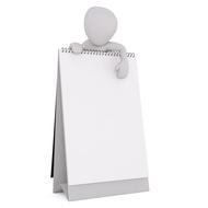 white 3d model and note drawing