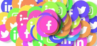 social media as a colorful icons