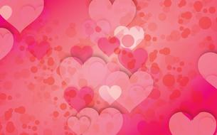 banner hearts postcard drawing
