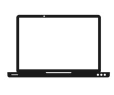 laptop pc computer, black and white icon