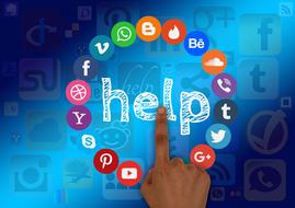 social media help support finger drawing