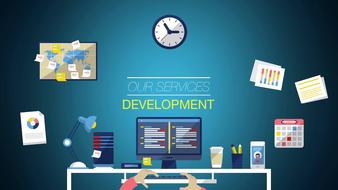 work office as a colorful illustration