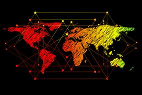 Network on Globe clipart