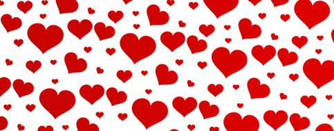 white wallpaper with red hearts
