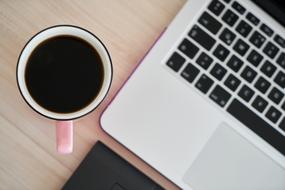 Caffeine Glass and laptop