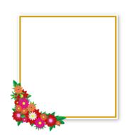 flowers sticker frame drawing