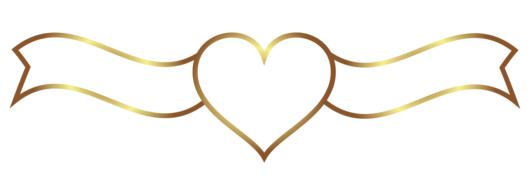 banner heart wedding gold