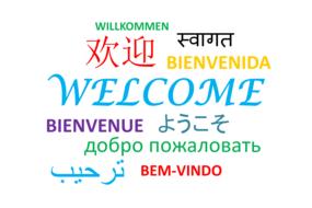 welcome words greeting language drawing