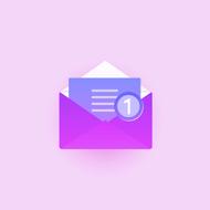 message, purple envelope, icon