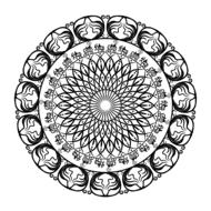 black white round ornament on a white background