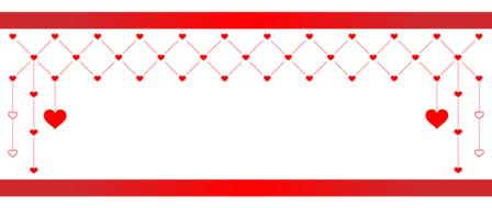 banner with red hearts as a drawing
