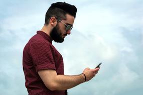 portrait of man with cellphone