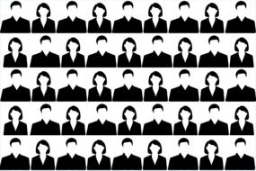 black and white photo of people on a white background
