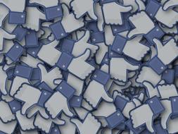 pile of facebook icons like, background