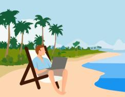 cartoon sand beach drawing