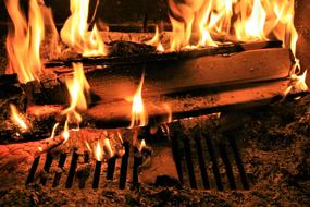 Flame in the fireplace