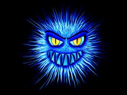 monster blue internet attack drawing