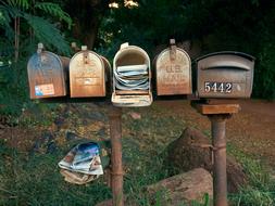 old rusty mailboxes