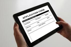 Application form on Ipad