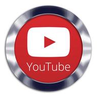 red youtube button on white background