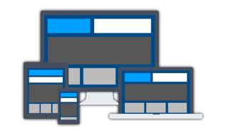 tablet, monitor, laptop and smartphone, drawing