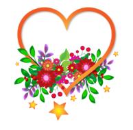 heart flowers sign drawing